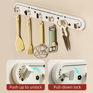 Multi-functional <b>Hooks</b> Cute Fun Cartoon <b>Suction</b> Cup Plastic Durable <b>Hooks</b> Seamless Wall-mounted Kitchenware Hanging Rack - Product Image 2