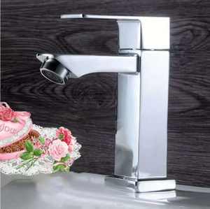 En gros Moderne Salle De Bain Chrome Monté Sur Pont Mitigeur D'<span class=keywords><strong>eau</strong></span> <span class=keywords><strong>Froide</strong></span> Simple Lavabo Carré En Zinc <span class=keywords><strong>Robinet</strong></span> de Lavabo - Product Image 4