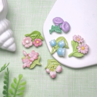 100 pièces de cabochons plats en résine en forme de fleur, style Kawaii, pour scrapbooking, centres de nœuds pour cheveux, artisanat DIY et accessoires de décoration pour coques de téléphone