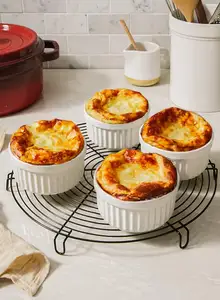 8 OZ White Ceramic Ramekin Bowls Dipping Sauce Dishes Pudding Custard Cups Souffle Ramiken Oven Safe Creme Brulee Ramekins