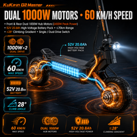 Trottinette électrique KuKirin G2 Master haute performance à double moteur 28 °   Cadre en aluminium pour escalade, expédition rapide mondiale UE, États-Unis, Royaume-Uni, Canada