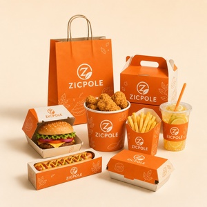 Juego de Empaques de Alimentos Ecológicos Personalizados Directo de Fábrica para Restaurantes, Empaques para Hamburguesas, Papas Fritas y Bebidas al por Mayor - Product Image 3