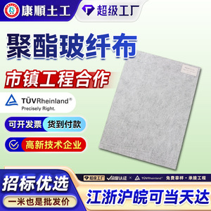 Kangshun Polyester Fiberglass Cloth 0.10-0.20mm Plain Woven E-Glass Alkali Free Rubber Coated 4KN6KN8KN10KN Geotextile - Product Image 2