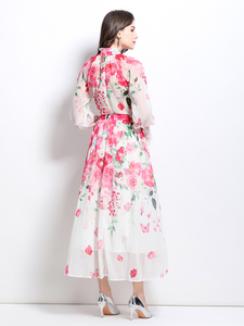 Abito floreale lungo estivo da donna alla moda abbigliamento Casual Maxi abiti eleganti (vestito taglie forti disponibile) - Product Image 4