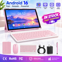 Tablette PC professionnelle 10 pouces Android 16, processeur 5 cœurs, 8 Go + 32 Go, ensemble complet 6-en-1 avec clavier sans fil, souris, étui et stylet