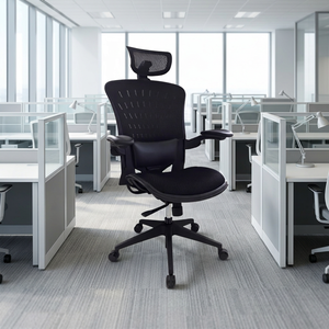 Modern Ergonomic Mesh Office <b>Chair</b> with Adjustable Armrest Built-In Headrest Revolving Swivel for Home Office Use - Product Image 1