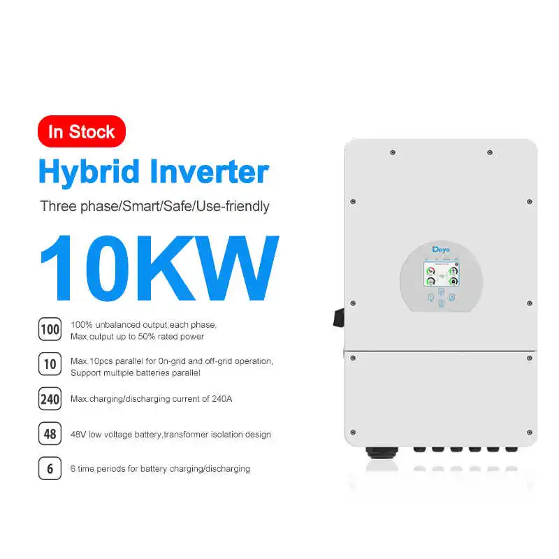 10kw Hybrid Inverter 48V Three Phase With Battery bank deye sun-10k-sg04lp3-eu deye battery