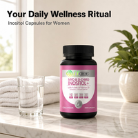 Capsules de Myo-Inositol et D-Chiro-Inositol 2000mg pour l'équilibre hormonal féminin, rapport 40:1, Folate, Vitamine D3, Fabrication GMP