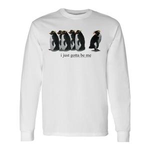 T-shirt a maniche lunghe Penguin Rockhopper, girocollo unisex, stampa digitale, attività promozionali, per adulti - Product Image 1