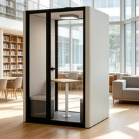 Cabine de réunion acoustique moderne en aluminium pour 2 personnes, petite, mobile et insonorisée, pour les négociations dans les bureaux, les appartements et les hôtels