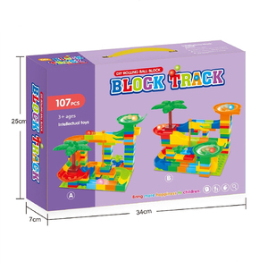 Games blocks Building Blocks 107 PCs kids Ball Maze funnel slide block duploed educational toys for kids - Product Image 6