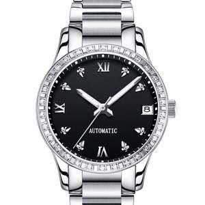 Reloj Automático de Oro con Moissanita, Relojes Mecánicos para Mujer, Reloj de Pulsera de Acero Inoxidable con Fecha, Resistente al Agua - Product Image 3