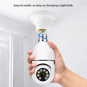 مصباح إضاءة كاميرا أمان واي فاي كاميرا لمبة ذكية للكاميرا البانورامية لمراقبة المنزل - Product Image 3
