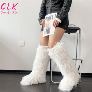 فو المنغولية الصوف الثلوج أحذية طويلة الدافئة أفخم منصة الركبة عالية في الهواء الطلق فروي الفتيات لطيف الأحذية - Product Image 3