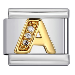 Accessoires DIY : Bracelets de mode en acier inoxydable avec breloques italiennes modulaires élastiques faites à la main, lettres initiales CZ, vente en gros - Product Image 2