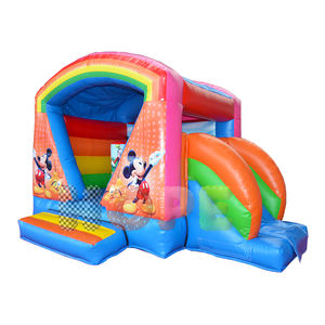 Cavalier en PVC thème de personnage de dessin animé commercial micky <span class=keywords><strong>minnie</strong></span> château de rebond <span class=keywords><strong>gonflable</strong></span> châteaux de saut maison de rebond combo pour les enfants - Product Image 1