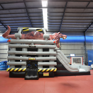 恐龙主题城堡充气弹跳城堡组合，带滑梯，儿童跳跃城堡 - Product Image 1