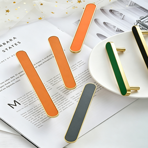 <strong>Brass</strong> Leather Cabinet Pulls Modern Colorful Drawer Handles Decorative Kitchen Cupboard Wardrobe Dresser Pull Hardware - Product Image 3