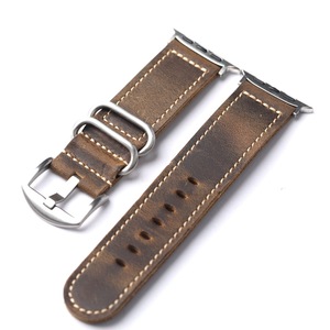HUANLONG 38mm-49mm Unisex Leather Watch Band, Vintage Soft Lightweight Strap with Adjustable Pin - Product Image 2