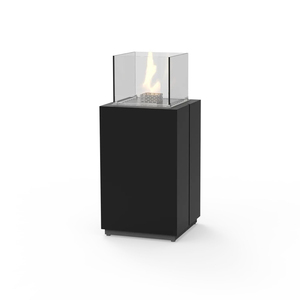 Mesa de Chimenea Moderna Independiente de Metal para Propano con Protector de Viento de Vidrio, Ecológica para Calefacción de Patio Exterior - Product Image 2