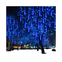 Guirlande lumineuse LED extérieure étanche IP65 en plastique, effet pluie de météores, rechargeable, blanc chaud, effet neige tombante