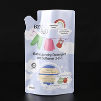 Sac de recharge de détergent liquide avec bec verseur pré-découpé, qualité alimentaire, anti-fuite, laminé, 800 ml, pour lessive bébé, adoucissant, shampoing