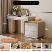 Table de toilette de luxe haut de gamme en bois massif sur mesure avec tiroir intégré et armoire à bijoux