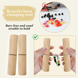 Lot de 2 outils de serrage de nœuds en silicone pour perles, pinces à nœuds en bois, outil de bricolage pour bracelets, porte-clés - Product Image 3