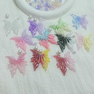 Farbige Glühwürmchen Leuchtende Schmetterlinge Blumen Handgemachte DIY Kunststoff/Harz Handyhülle Haarnadel Zubehör Tropfkleber-Technik Tier - Product Image 4