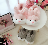Chaussons en peluche de lapin mignons et chauds pour femmes, de haute qualité