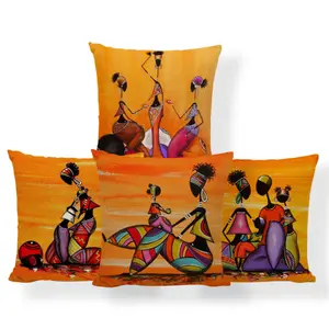 Art Africain Tribu Ethnique Dame Taie d'Oreiller Femme Africaine Cadeau