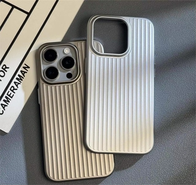 Hot Selling Electroplated Matte Anti-fall Shockproof Corrugated Frosted Pc Phone Case for Iphone 16 15 14 Pro Max