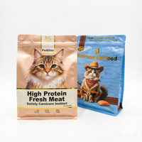 Sachet d'emballage personnalisé pour aliments lyophilisés pour chiens et chats, qualité alimentaire, avec fermeture éclair réutilisable et fenêtre transparente, 250g 500g