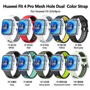 Nueva correa de silicona de doble color con orificio de malla para <span class=keywords><strong>Huawei</strong></span> <span class=keywords><strong>Fit</strong></span> 3 4 4 <span class=keywords><strong>Pro</strong></span> (WB1135T) - Product Image 6