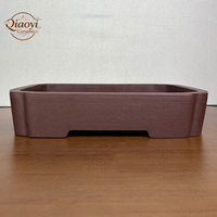 Pots de jardin modernes, pots à bonsaï, pots à fleurs rustiques en argile violette Yi Xing, forme rectangulaire irrégulière, 1-2L, écologiques, non vernissés, pour hôtel