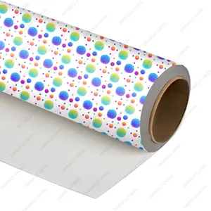 17*600 Inch Recycle Waterdicht Kleurrijk Gradiënt Dot Patroon Cadeaupapier Bloemeninpakpapier