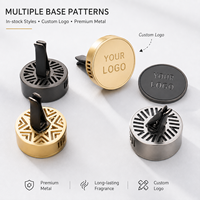 Diffuseur de parfum pour voiture en alliage d'aluminium réutilisable avec logo personnalisé, clip de fixation sur grille d'aération, sans électricité, garantie 1 an, coffret cadeau