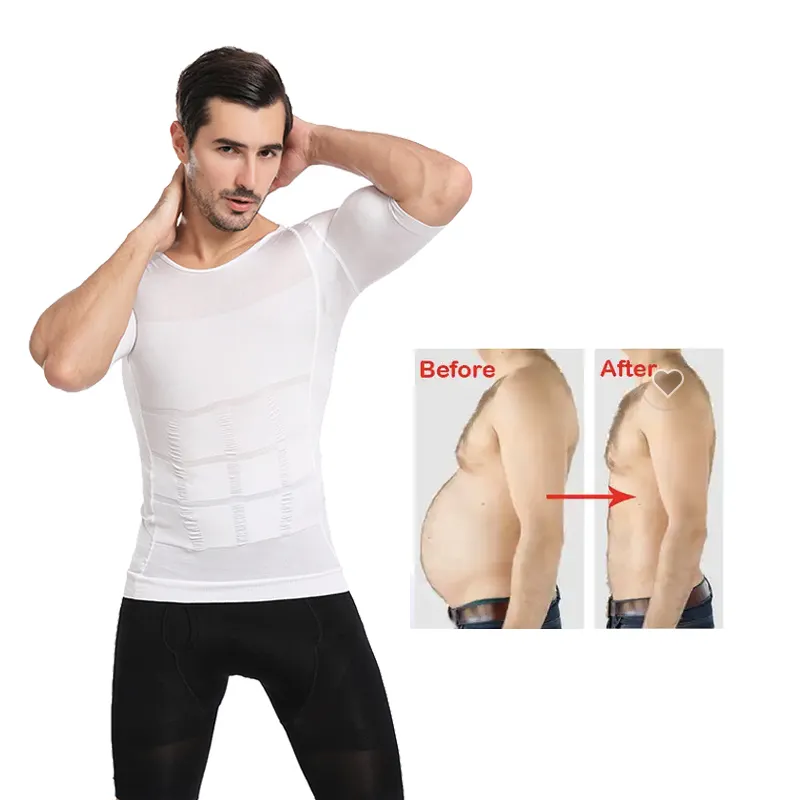 Camiseta de compresión para hombres, prenda de vestir, de alta calidad, sin definición, personalizada, de gran tamaño, S-SHAPER