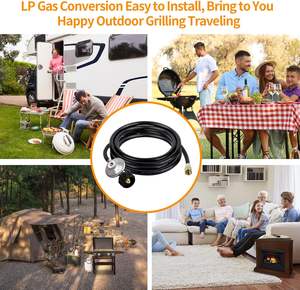 आर रीसुरक्षित गैस ग्रिल नियामक और नली के साथ नली 8 फीट कम दबाव प्रोपेन होज 250psi - Product Image 4