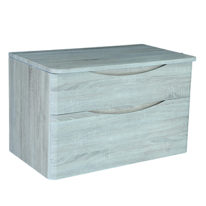 Meuble-lavabo de salle de bain mural compact incurvé blanc de 80cm avec armoire à miroir - Product Image 3