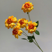 Roses artificielles en soie exquises à pétales retournés, fleurs multi-têtes à 5 têtes pour arrangements floraux de mariage