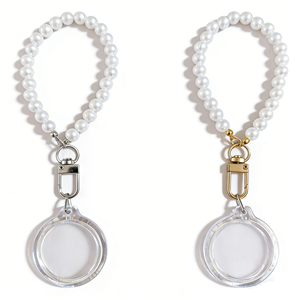 200 Llaveros <span class=keywords><strong>de</strong></span> imitación <span class=keywords><strong>de</strong></span> perlas con correa para muñeca, acrílicos en blanco para <span class=keywords><strong>fotos</strong></span>, con cortador <span class=keywords><strong>de</strong></span> papel redondo y mini marco transparente para insertar imágenes - Product Image 3