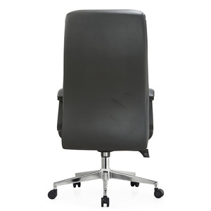 Chaise de bureau ergonomique en cuir noir pivotante avec accoudoirs pour bureau et usage commercial - Product Image 4