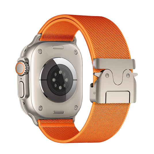 Fashion White Nylon Umbrella Buckle Watch Strap Compatible with  Series 10 Ultra 1~2 Band IWatch S Size 49mm