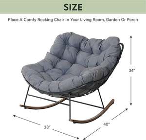 Patio phòng khách Rocking Chair cho tất cả aages, Comfy giọng đọc sofa, hiện đại ấm cúng phòng chờ Rocker với đệm - Product Image 4