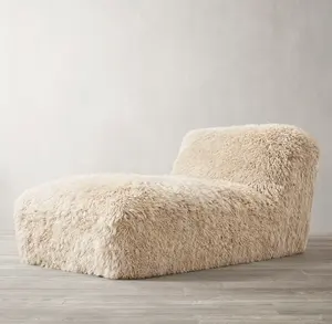 Sassanid Wholesale Luxury modern Luxuriant Lounging Home Furniture Room Yeti Sheepskin Armless Chaise