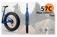 Cadre de vélo de gravier en carbone MEINIER T1000, compatible avec des pneus jusqu'à 700Cx57C, frein à disque, passage des câbles interne, cadre de cyclocross avec boîte à outils