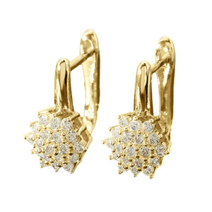 Wholesale 14K Gold Filled flower cluster <b>U</b> Shape Hoop earrings vvs GRA moissanite Jewelry for Women and <b>Men</b> - Product Image 1