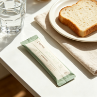 Sachet d'emballage pour poudre de café, imprimé en héliogravure, personnalisé, résistant à l'humidité, scellé au dos, scellé au centre, pochette oreiller, 2g 16g