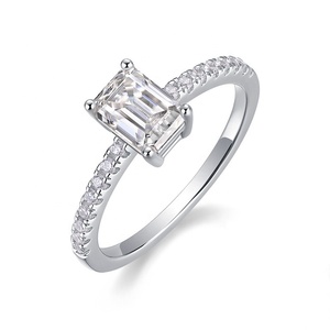 <span class=keywords><strong>Anello</strong></span> di Fidanzamento in <span class=keywords><strong>Argento</strong></span> Sterling S925 con Moissanite, Taglio Princess, Taglio a Pera, Taglio <span class=keywords><strong>Smeraldo</strong></span>, Gioiello di Lusso per Donna - Product Image 2